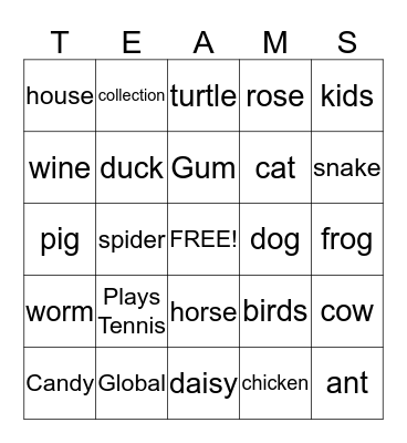 GCLT Bingo Card