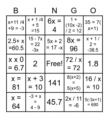 Lauren's Call List Bingo Card