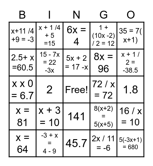 Lauren's Call List Bingo Card