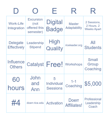 Doerr Bingo Card