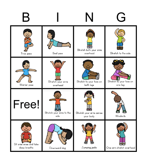 Gross Motor Fun! Bingo Card