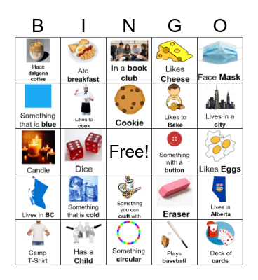 Aphasia Camp Bingo Card