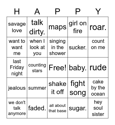 Sandra Sasoon Bingo Card