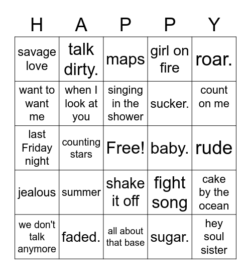 Sandra Sasoon Bingo Card