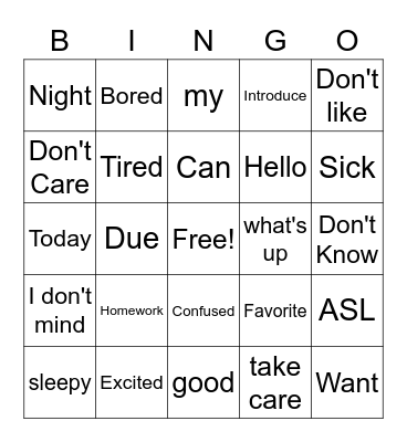 Unit 1 Bingo Card