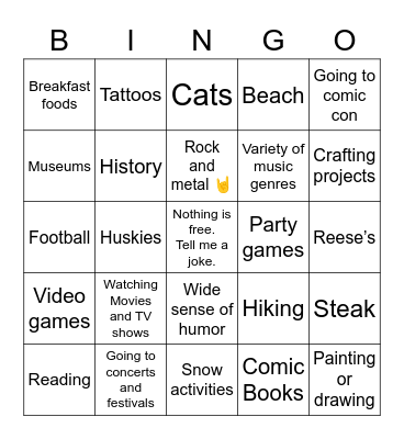 Dooley Bingo Card