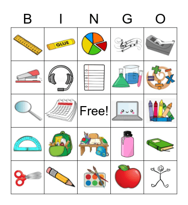 Back to School Bingo Card