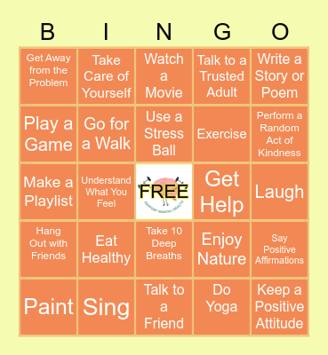 COPING SKILLS Bingo Card