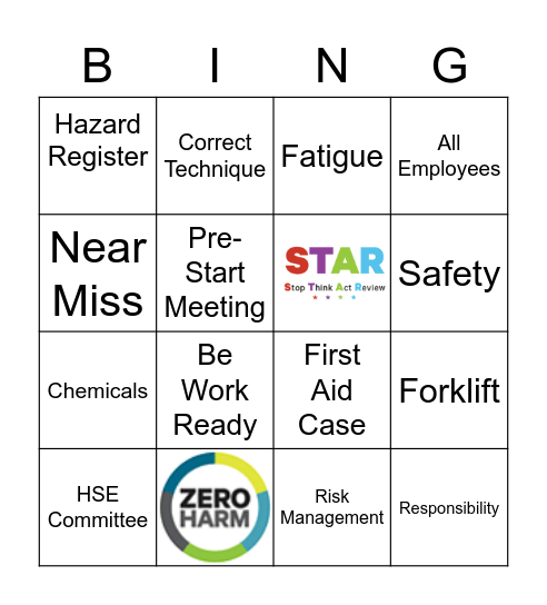 ZHingo Bingo Card