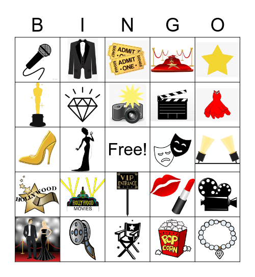 Red Carpet Bingo Card