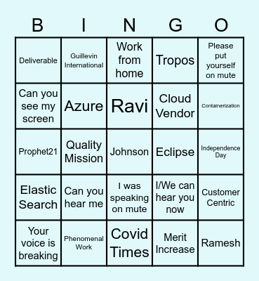 Epicor Bingo Card