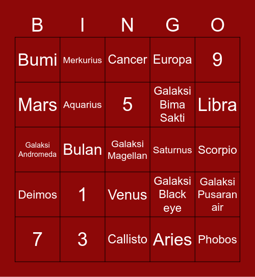 Nani’s Bingo Card