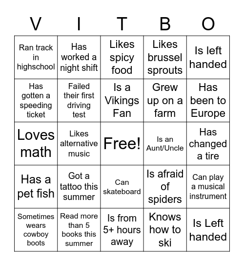 WELCOME TO CLASS! Bingo Card