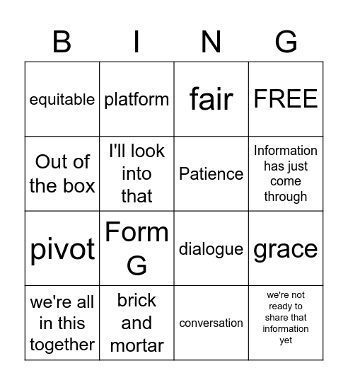 Virtual Teaching 2020 Bingo Card