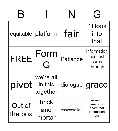 Virtual Teaching 2020 Bingo Card