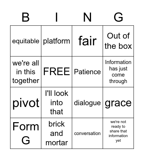 Virtual Teaching 2020 Bingo Card