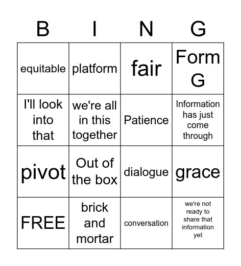 Virtual Teaching 2020 Bingo Card