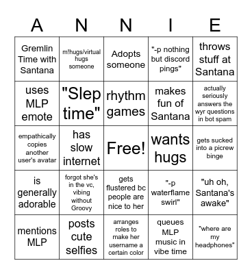 Annie Bingo Card