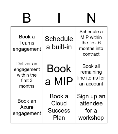 Individual Consumption Bingo Card