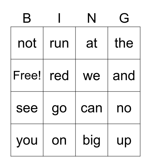 K 1st Quarter (b) Bingo Card