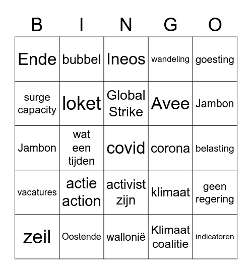 Locoooo Bingo Card