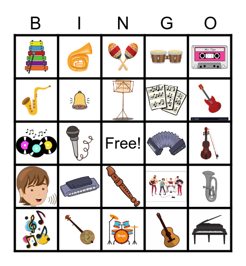 5x5 Music Bingo Card