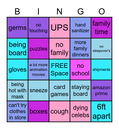 COVID-19 Bingo Card