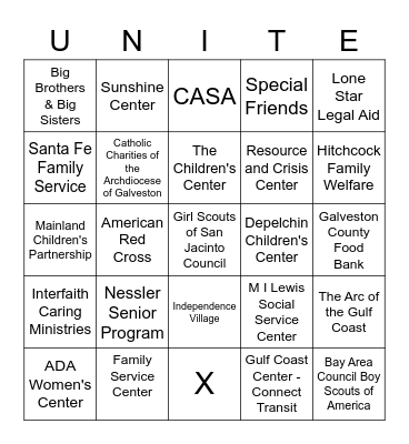 United Way Bingo Card