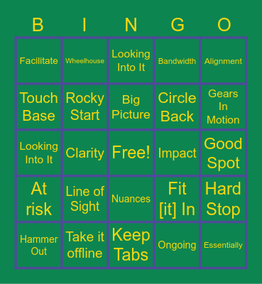 BUZZ Bingo Card