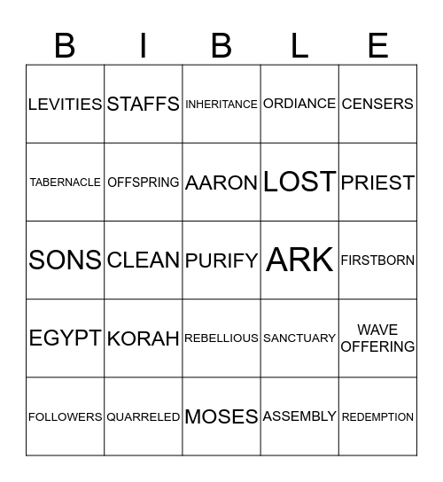 BIBLE Bingo Card