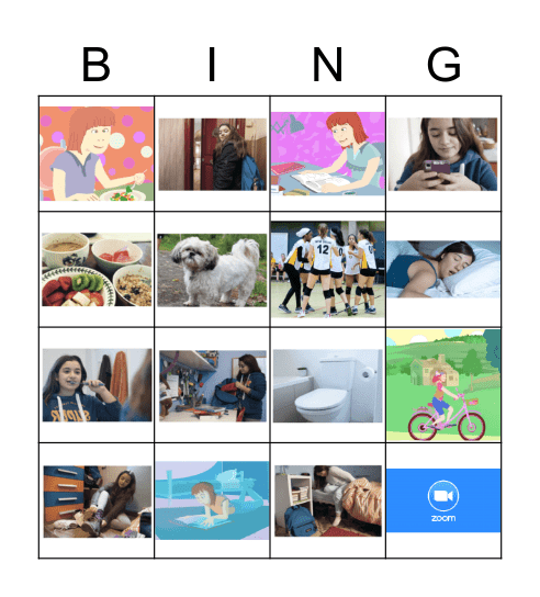 Rutinas diarias Bingo Card