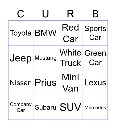 ACC CURBSIDE BINGO Card