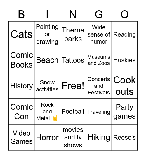 Dooley Bingo Card