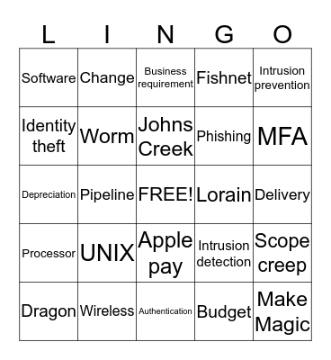 Larry Del Pyramid Team Building Event Bingo Card