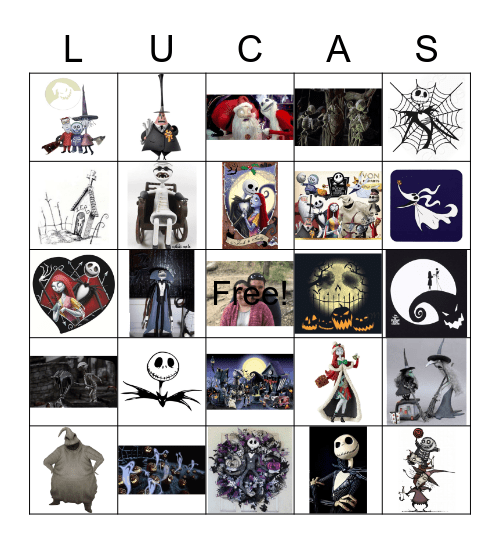 Lucas Baby Shower Bingo Card