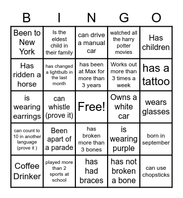 Bayside Bingo Card