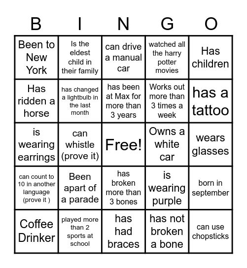 Bayside Bingo Card