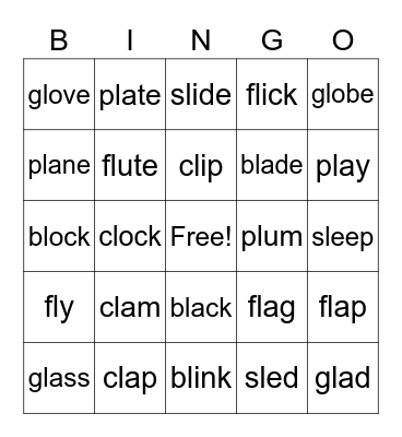 L blends Bingo Card