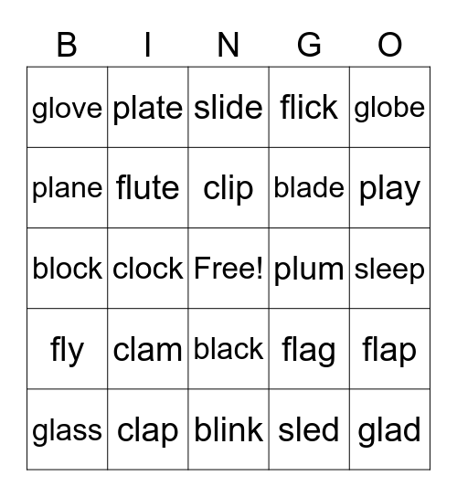 L blends Bingo Card