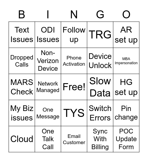 TECH BINGO Card