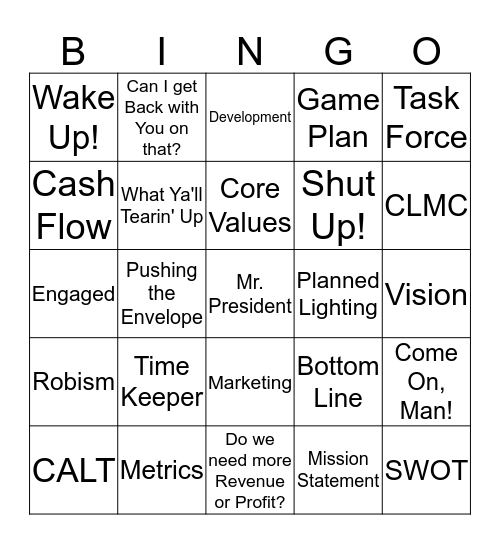 STRAP Bingo Card