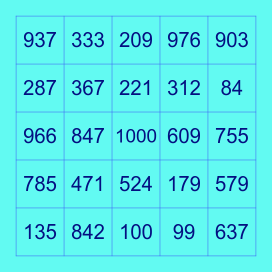 G5 - Números Bingo Card
