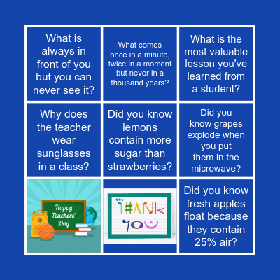 Happy Teachers' Day! Bingo Card