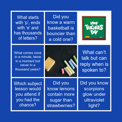 Happy Teachers' Day! Bingo Card