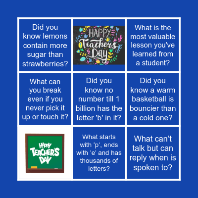 Happy Teachers' Day! Bingo Card