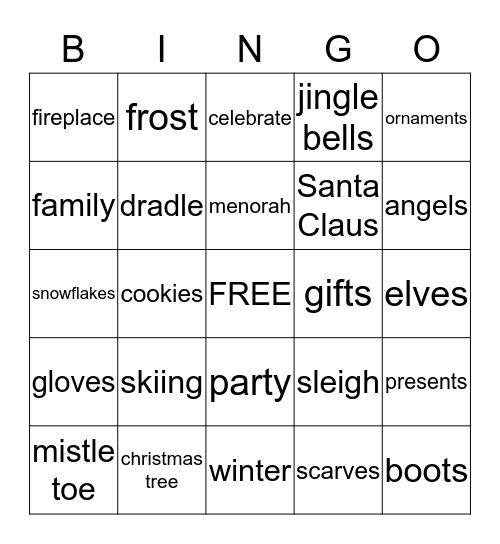 Holiday Party Bingo Card