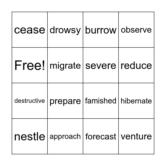 Wordly Wise Lesson 3 Bingo Card