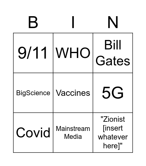 Conspiracy Theory Bingo! Bingo Card