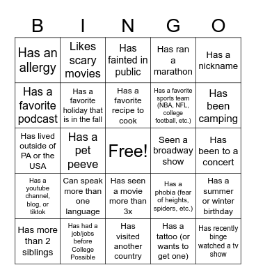 Bingo Card