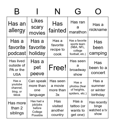 Bingo Card